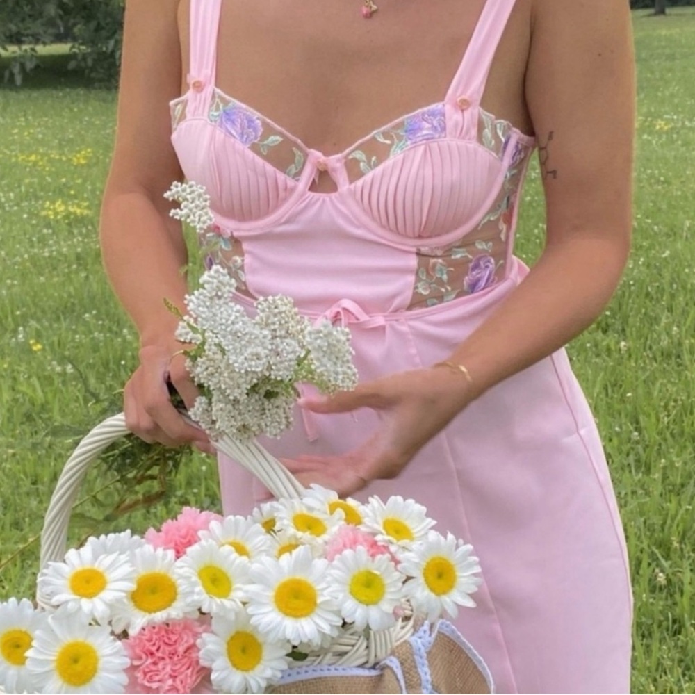 For love and Lemons Watercolor slip mini Dress